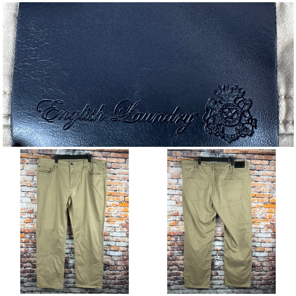 English Laundry 5 Pocket Khaki Chino Straight Leg Stretch Pants Brown 40"x30"